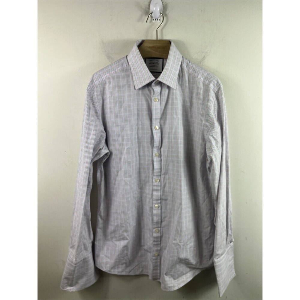 Charles Tyrwhitt Men’s Dress Shirt Check 15.5 Extra Slim Fit French Cuff